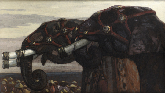 Paul JOUVE (1878-1973) - Elephants, circa 1924.